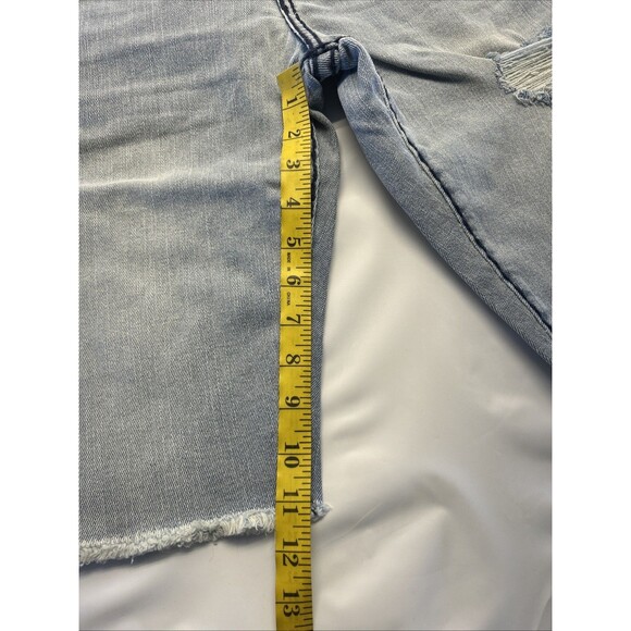 True Religion Ricky Super T Fray Relaxed Straight Shorts Men SZ 32 Light Demin - Picture 6 of 11